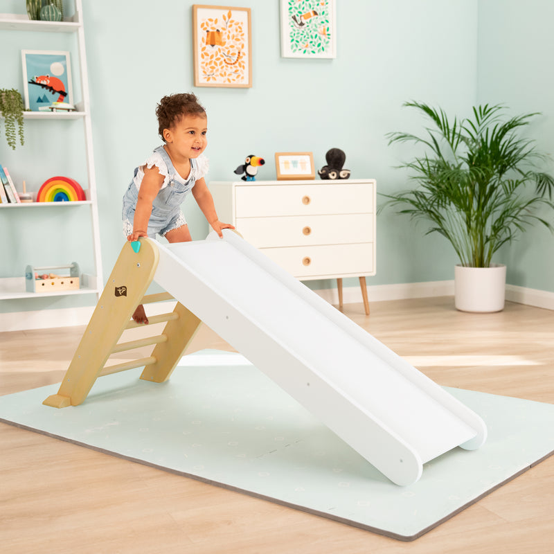 Active-Tots Pikler Style Folding Wooden Slide, Wooden Balance Board & Play Mats - FSC<sup>&reg;</sup> certified