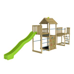 TP Skywood Wooden Play Tower with Sky Deck, Super Wavy Slide, Sky Bridge & Mini Tower - FSC<sup>&reg;</sup> certified