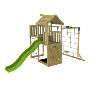 TP Skywood Wooden Play Tower with CrazyWavy Slide, Sky Deck, Skyline & Flying Fox Add On - FSC<sup>&reg;</sup> certified