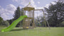 Castlewood wooden climbing frame with single swing video