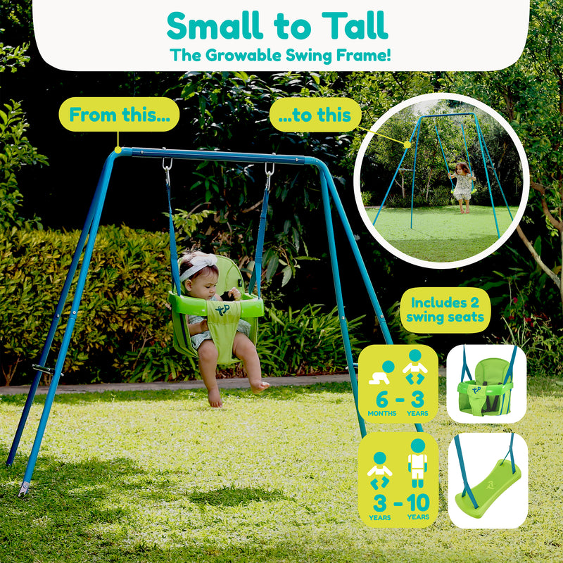 TP Small to Tall 2 in 1 Metal Swing Set