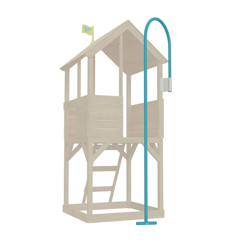 Treehouse Wooden Play Tower Firemans Pole