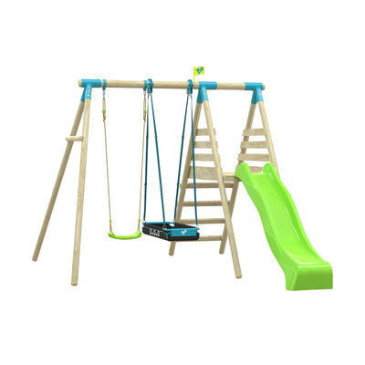 Double Knightswood Swing & Slide with Rapide Seat & Pirate Boat Seat - FSC<sup>&reg;</sup> certified
