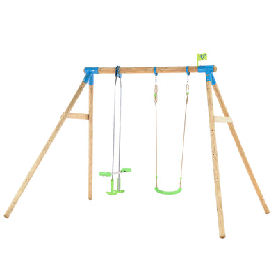 TP Knightswood Double Wooden Swing Set With Glide Ride -FSC<sup>&reg;</sup>