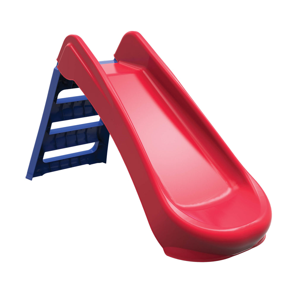The TP Toys PalPlay Red & Blue Plastic Folding First Slide is featured against a white background, ideal for kids as an indoor or outdoor slide.