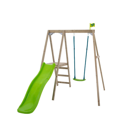 Forest Multiplay Single Wooden Swing &amp Slide Set FSC® certified