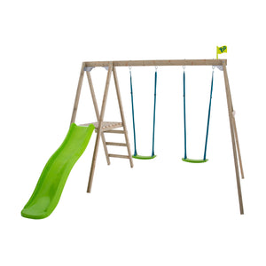TP Forest Multiplay Double Wooden Swing Set & Slide - FSC<sup>&reg;</sup> certified