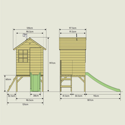 TP Sunnyside Wooden Tower Playhouse with Slide - FSC® certified Image 5