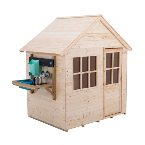 Hideaway Wooden Playhouse with Mud Kitchen – TP Toys