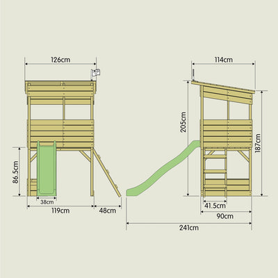 TP Treetops Wooden Tower Playhouse with Toy Box and Slide - FSC® certified image 16