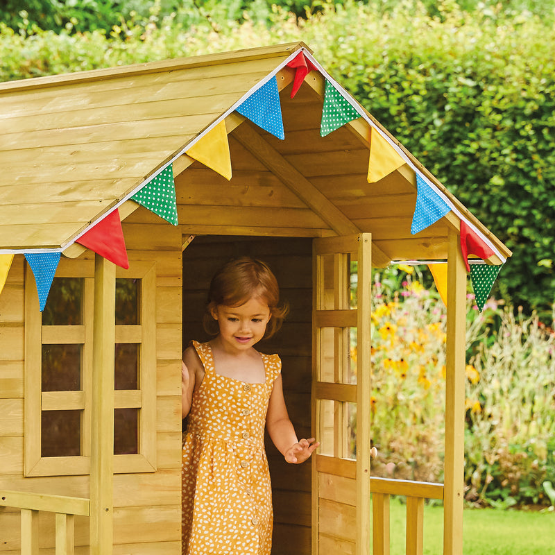 Lavender Cottage Playhouse with Bell, Postbox & Picket Fence - FSC<sup>&reg;</sup> certified