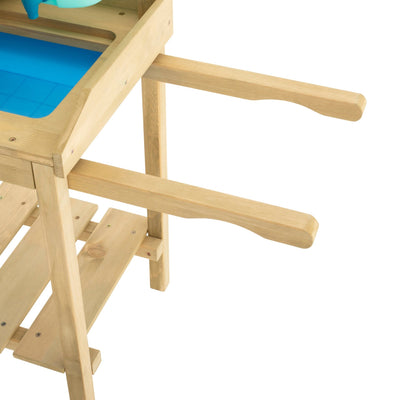 The TP Wooden Explore Potting Bench by TP Toys, FSC® certified, is ready for use—perfect as a childrens gardening station.