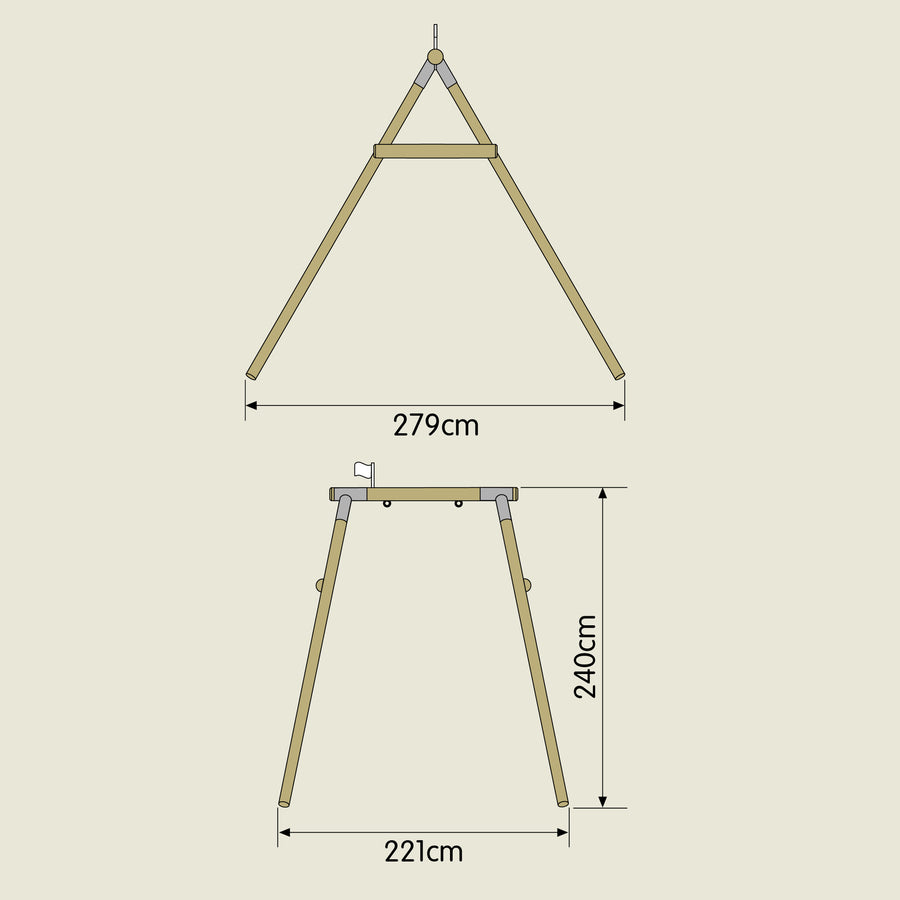TP Knightswood Single Wooden Swing Frame - Builder - FSC<sup>&reg;</sup>