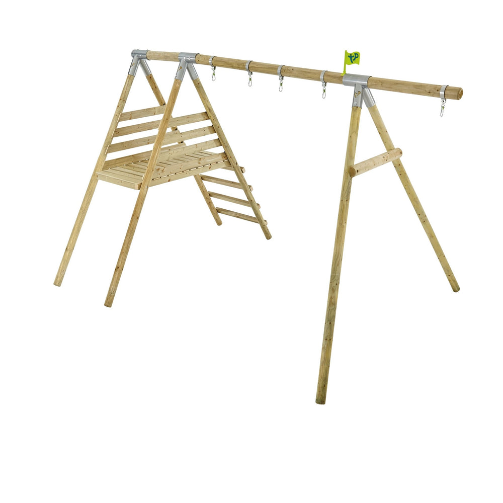 TP Knightswood Wooden Double & Deck Swing Frame with Extension - FSC® certified image 1