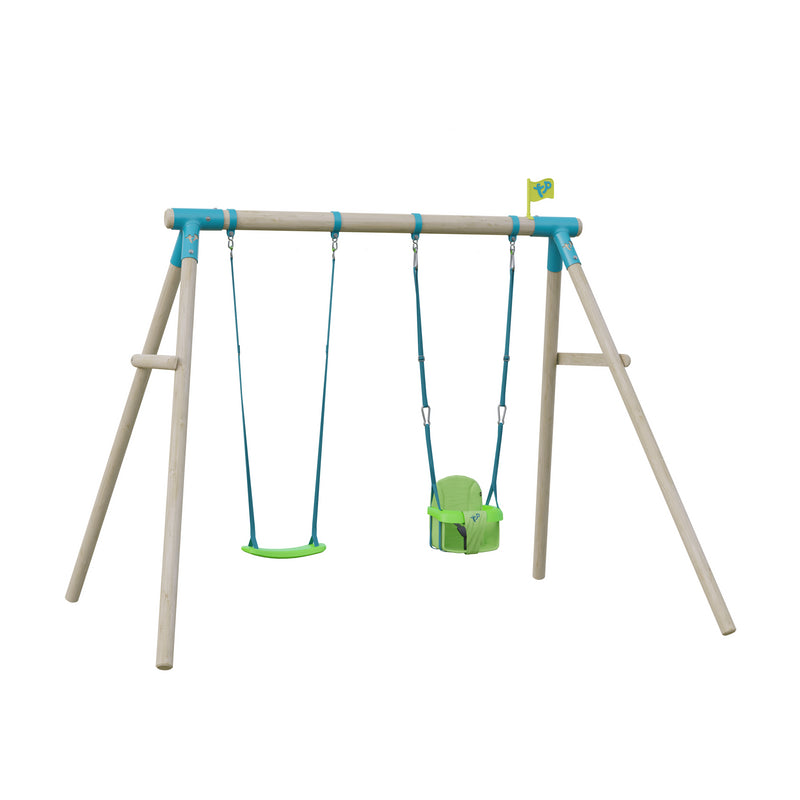 TP Knightswood Compact Wooden Double Swing Set - Builder - FSC<sup>&reg;</sup>