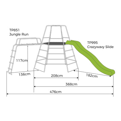 TP Explorer Metal Climbing Frame Set with Ripple Slide & Jungle Run image 2
