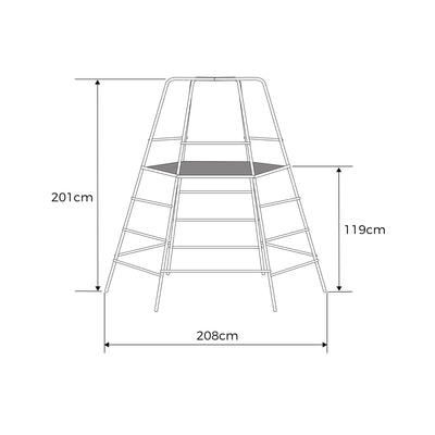 TP Explorer Metal Climbing Frame with Platform & Den Image 12