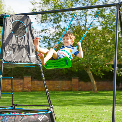 TP Explorer Metal Climbing Frame Set & Ripple Slide, Swing and Basketball Black Edition image 9