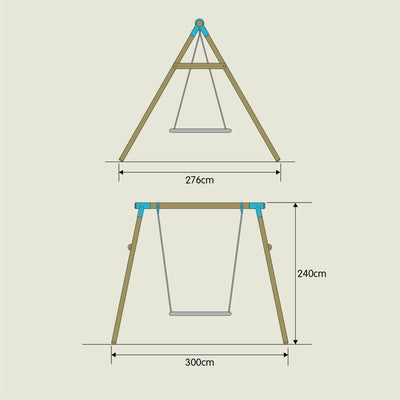 TP Knightswood Double Wooden Swing Set With Giant Nest Swing - FSC® certified Image 8