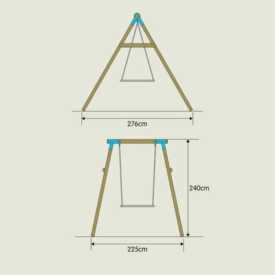 TP Knightswood Single Wooden Swing Set With Nest Swing - FSC® certified Image 5