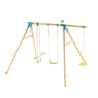 TP Knightswood Triple Wooden Swing Set With Glide Ride And Button Seat-FSC<sup>&reg;</sup>