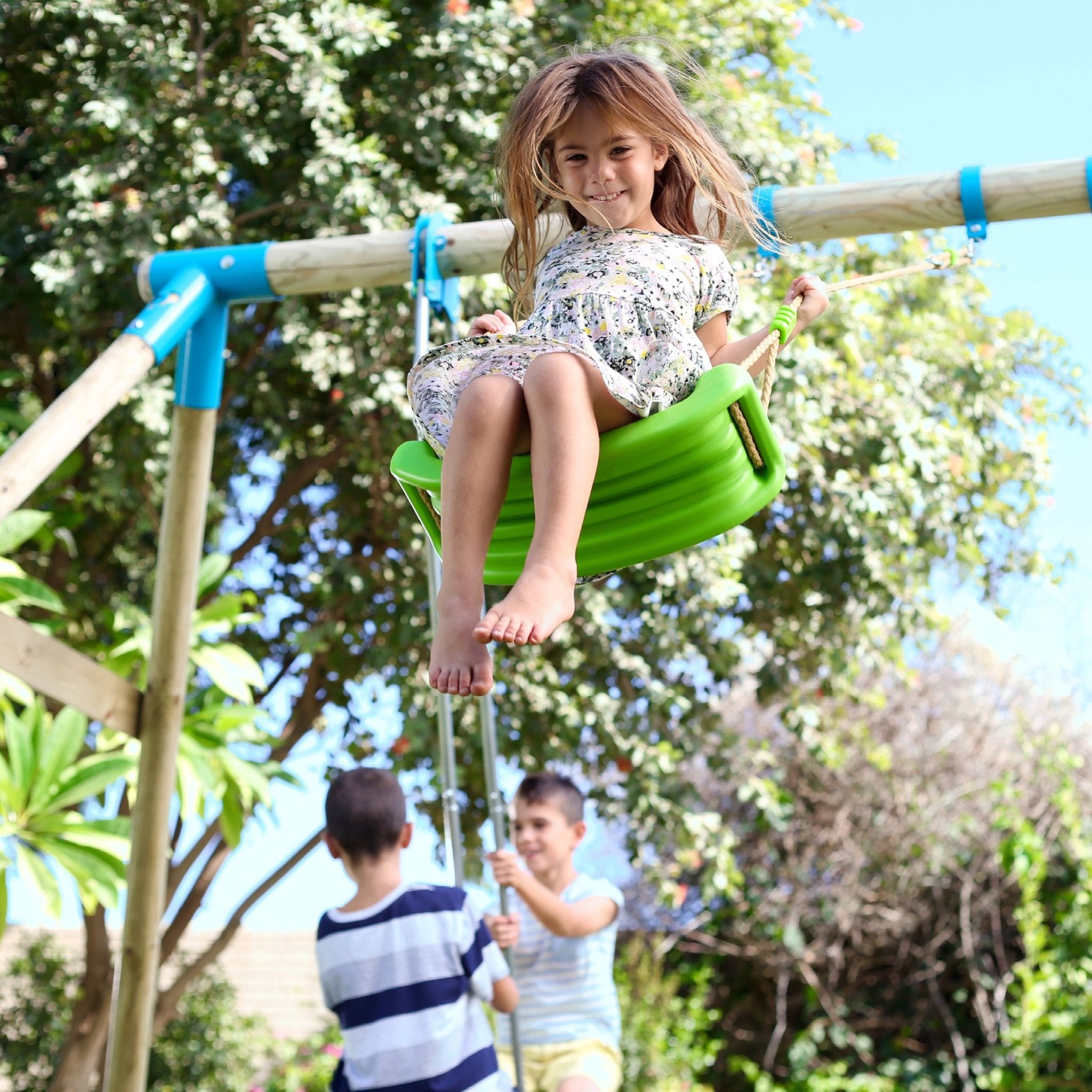 SWING TOYS SWINGTOYS 8周年記念 4体セット TP Knightswood Triple Wooden Swing Set With Glide Ride – TP Toys