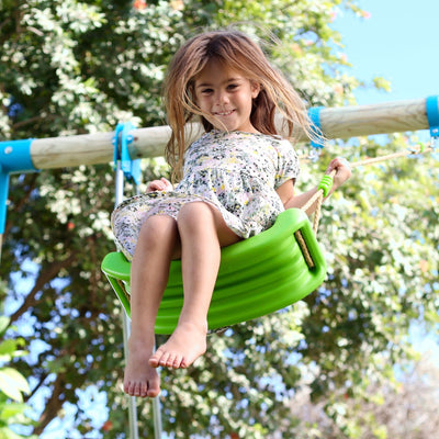 TP Knightswood Triple Wooden Swing & Slide Set With Glide Ride & Button Seat - FSC® certified Image 5