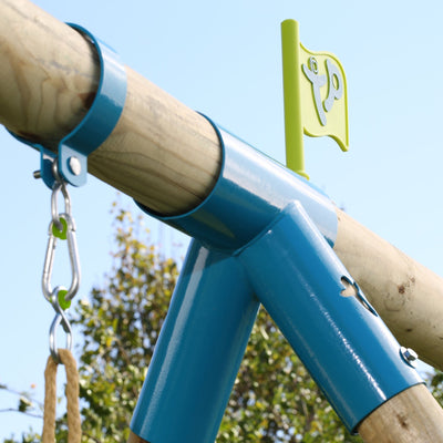TP Knightswood Triple Wooden Swing & Slide Set With Glide Ride & Button Seat - FSC® certified Image 9