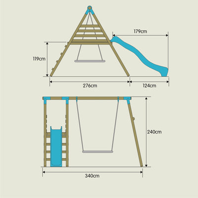 TP Knightswood Double & Deck Wooden Swing Set With Giant Nest Swing - FSC® certified Image 7